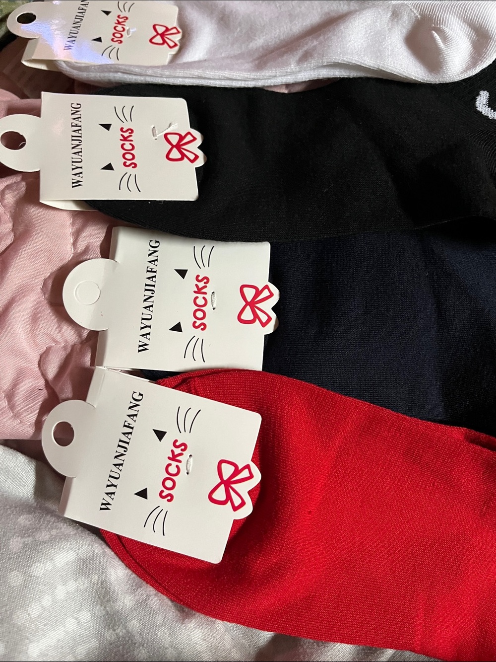 WomansCasual Crew Socks - White, Black, Navy, Red -fashion only - Picture 2 of 3